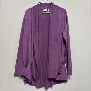 Cozy Purple Open Front Cardigan by Logo